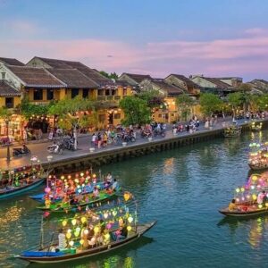 boat ride ticket and release lantern at hoai river in hoi an